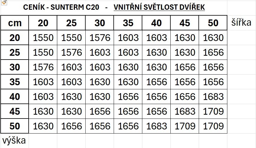 Ceník Sunterm C20